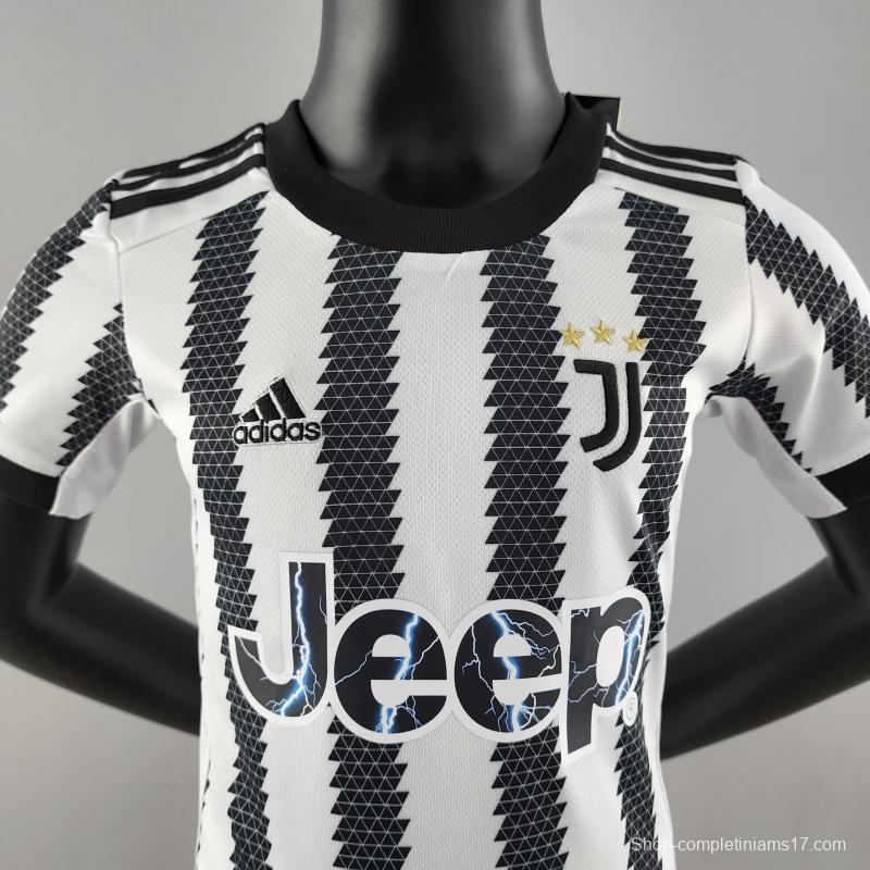 22/23 Juventus Kids Home  16-28 Soccer Jersey