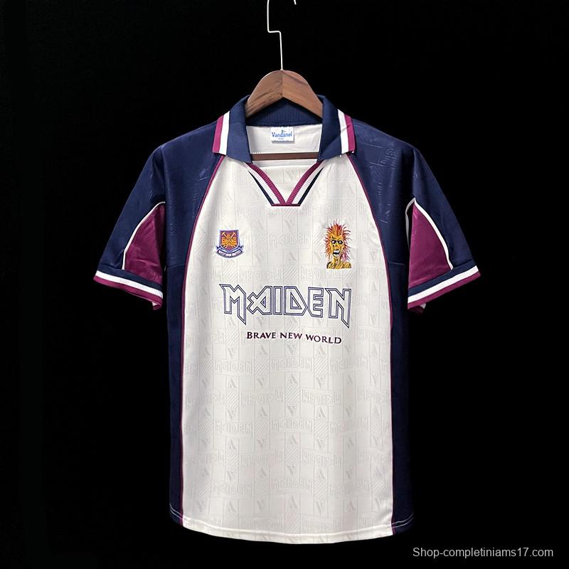 Retro 1999 West Ham Iron Maiden Away Soccer Jersey