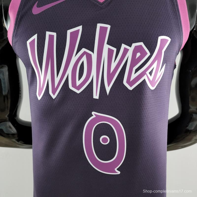 Minnesota Timberwolves RUSSELL#0 Black And Purple NBA Jersey