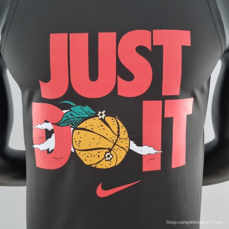 2022 Nike Black Vest Shirts "Red Nike Just Do It LOGO "#K000203