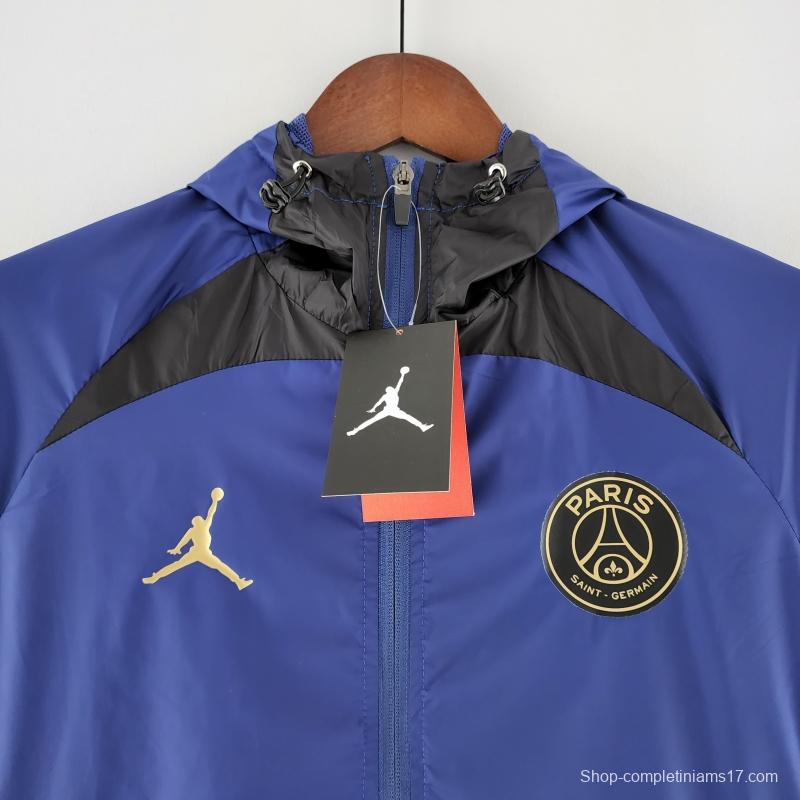 2022 PSG Windbreaker Jordan Logo Blue &amp; Black