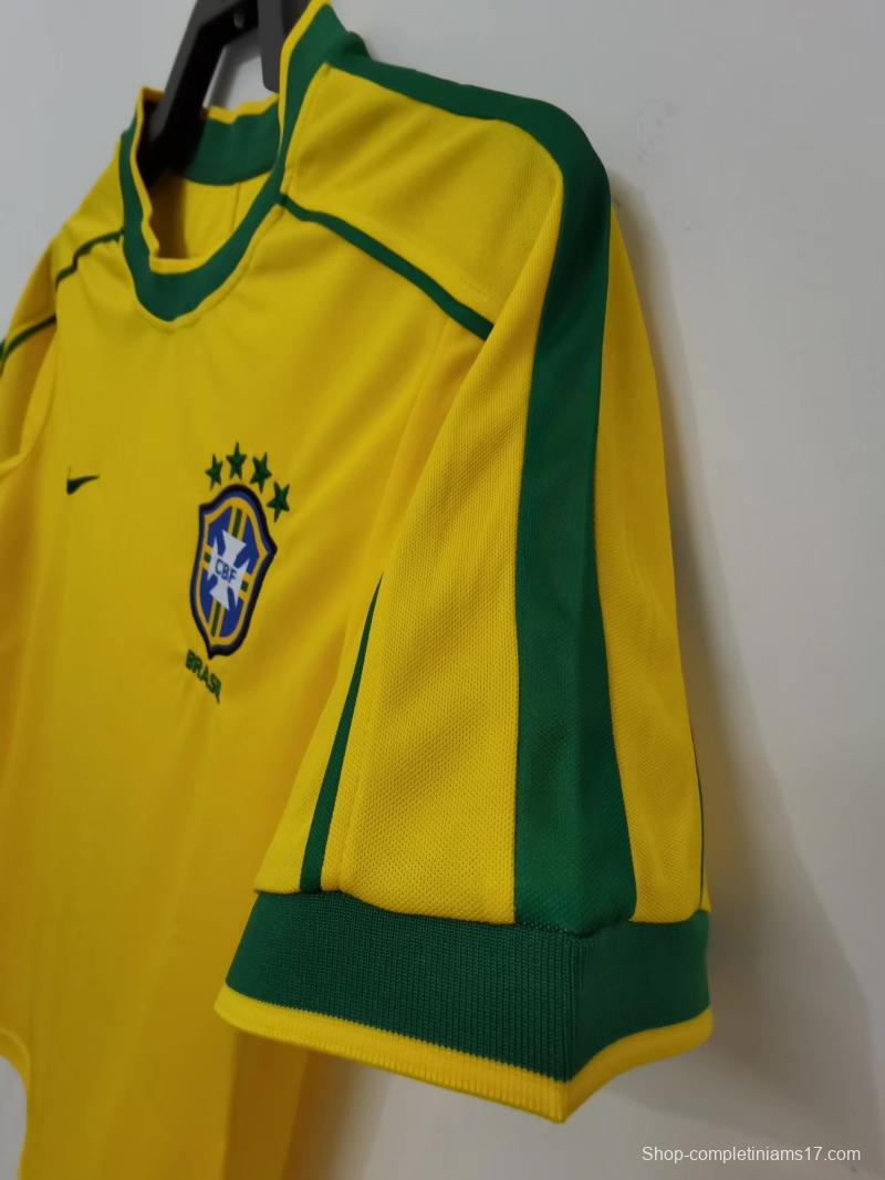 Retro 1998 Brazil Home Soccer Jersey