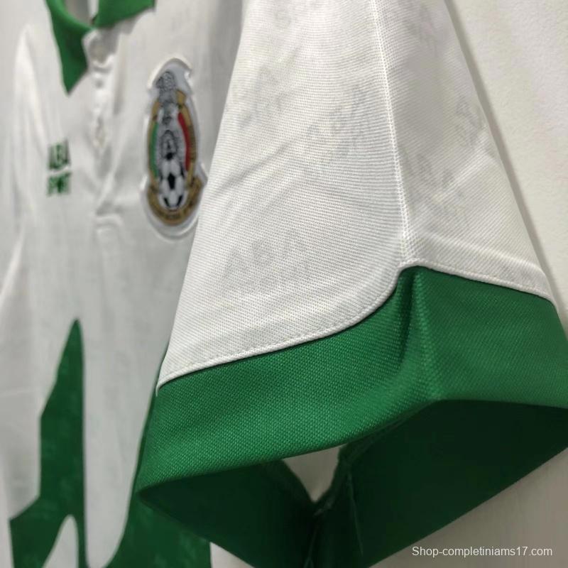 Retro 1995 Mexico Away White Soccer Jersey