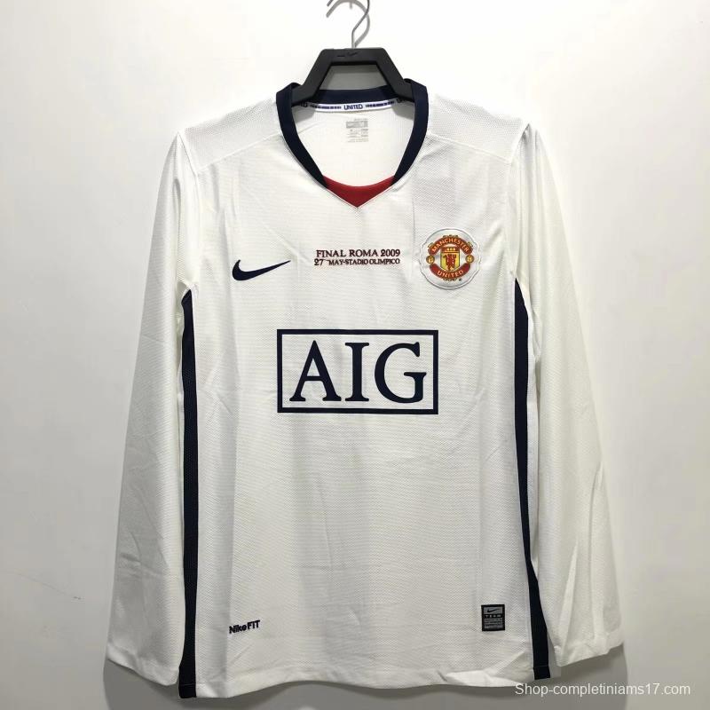 Retro 08/09 Manchester United Away Champions Version Soccer Jersey