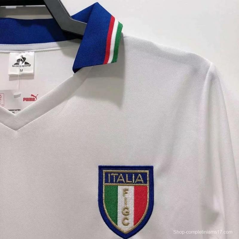 Retro 1982 Italy Away White Soccer Jersey