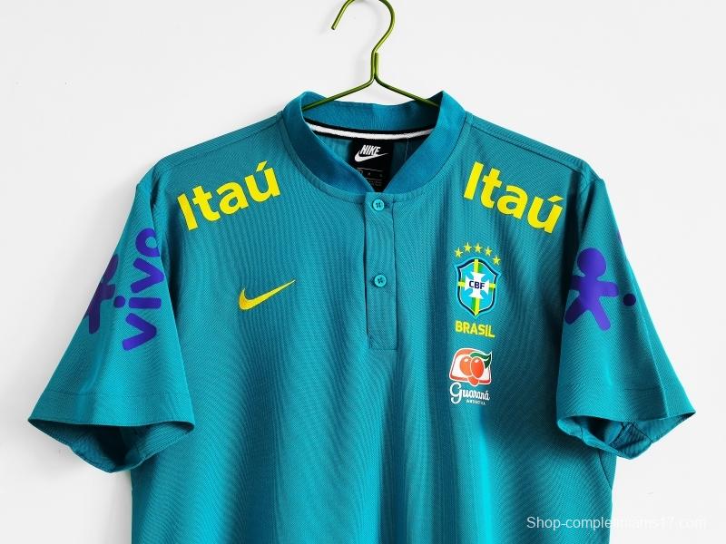 Retro 2021 Brazil Blue Training POLO Shirt