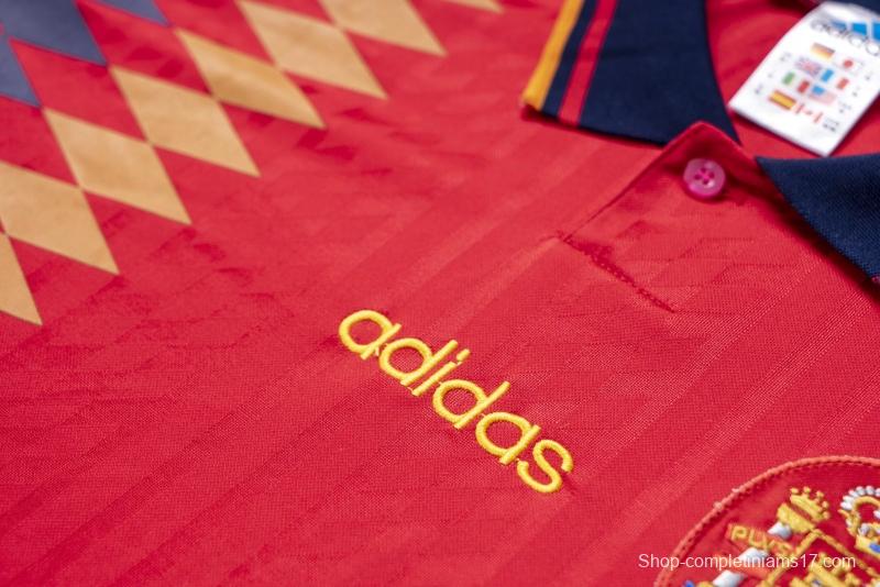 Retro 1994 Spain Home Soccer Jersey