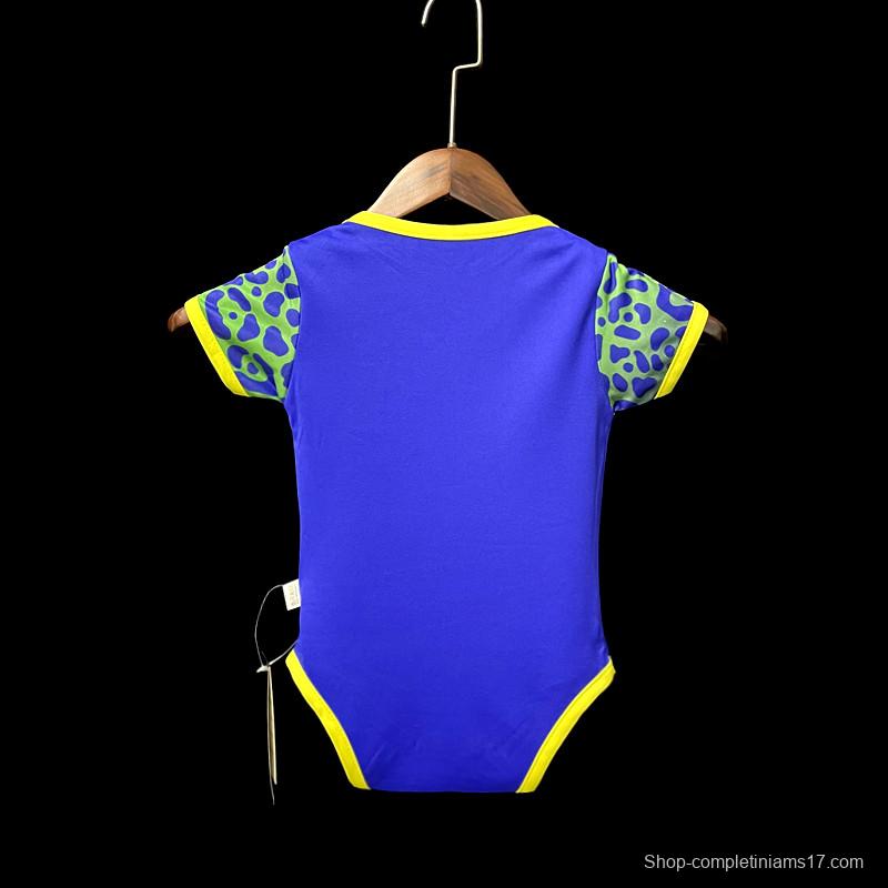 2022 Brazil Away Baby Soccer Jersey