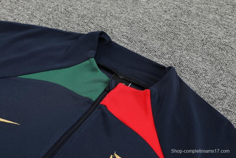 2022 Portugal Navy Half Zipper Tracksuit