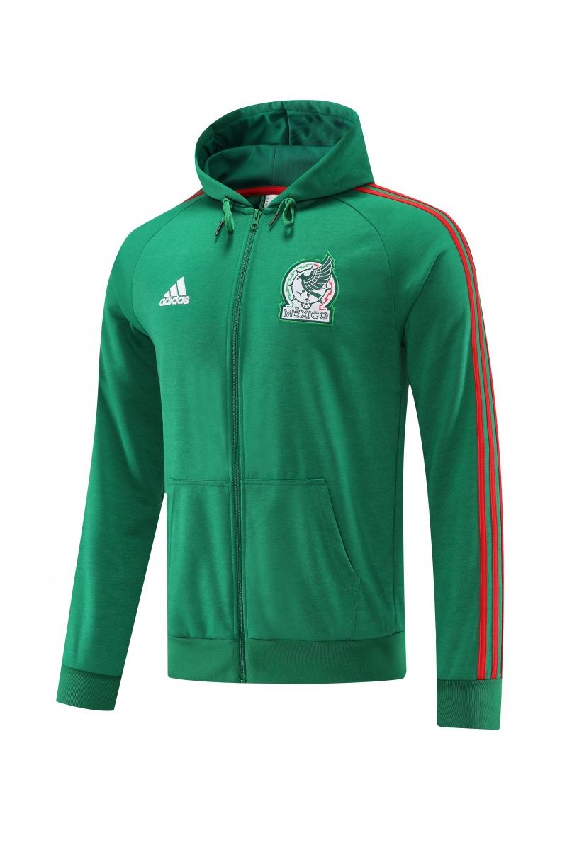 2022 Mexico Green Hoodie Full Zipper Tracksuit