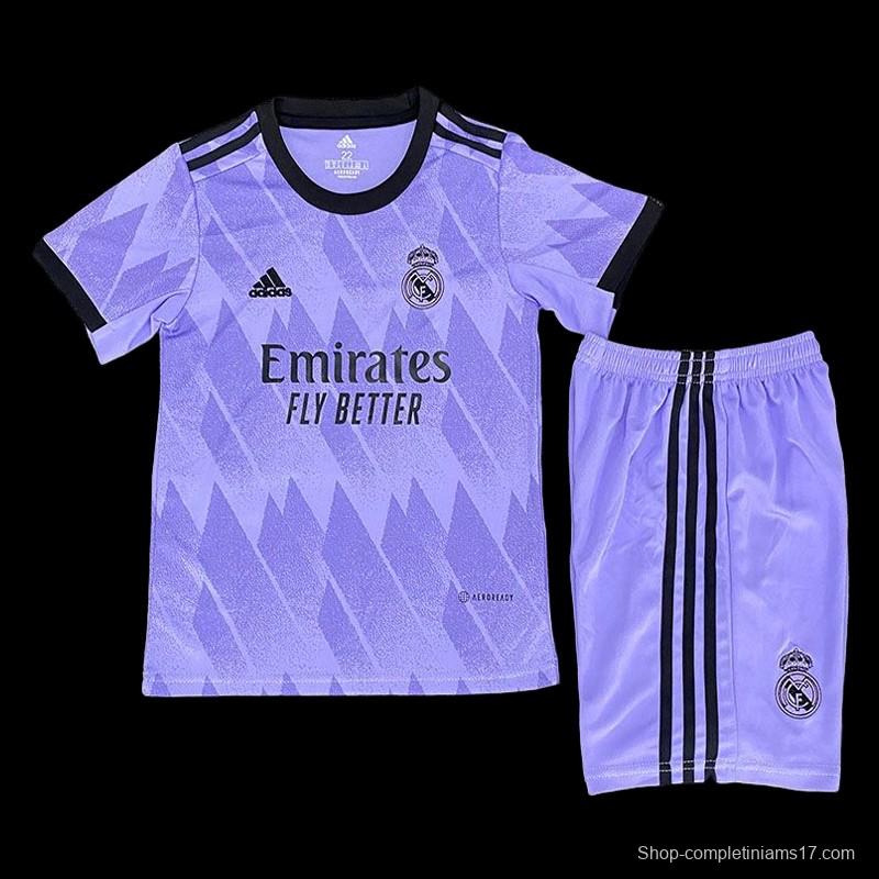 Kids 22/23 Real Madrid Away Purple Jersey