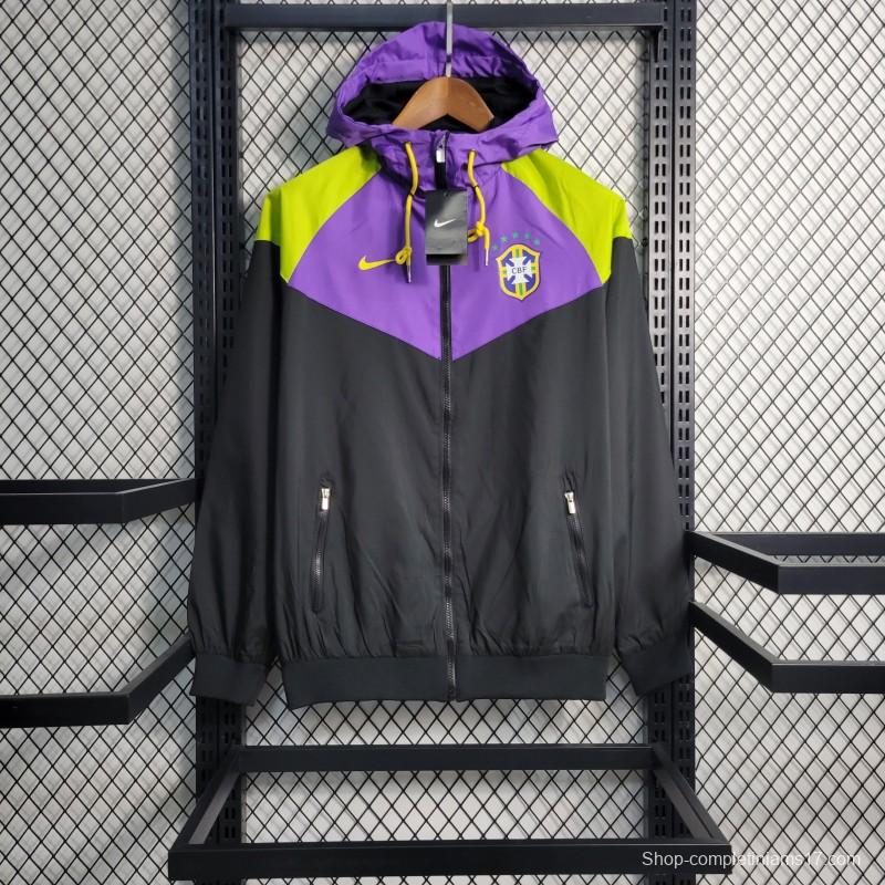 2022 Brazil Black Purple Windbreaker