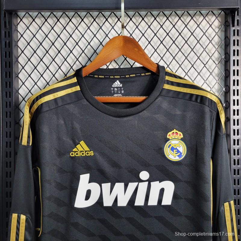 Retro Long Sleeve 2011/12 Real Madrid Away Black Jersey