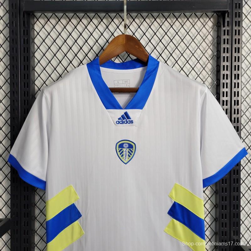 23-24 Leeds United White Icon Jersey with Embroidery logo