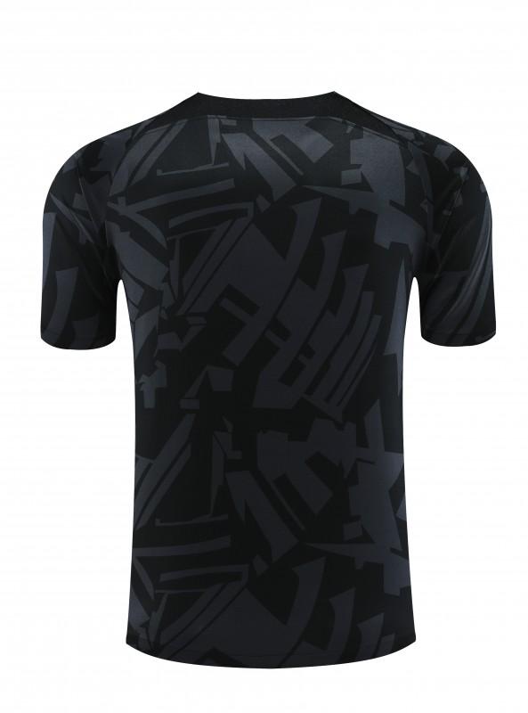 23-24 PSG Black Pattern Short Sleeve+Shorts