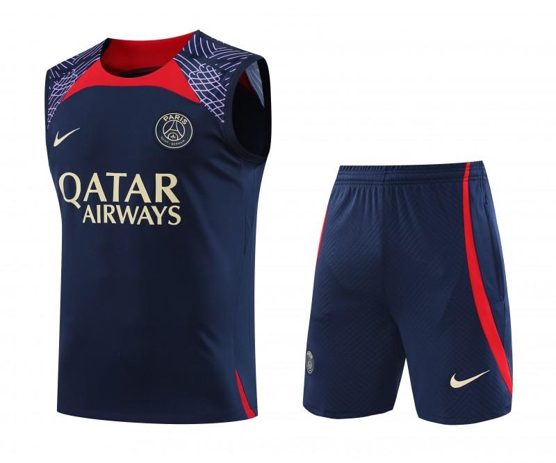 23-24 PSG Navy Vest Jersey+Shorts