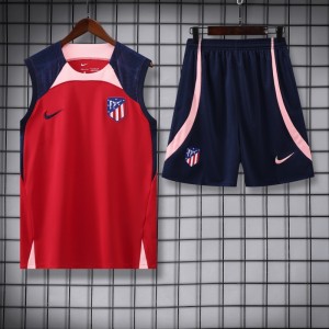 23-24 Atletico Madrid Red Black Vest Jersey+Shorts