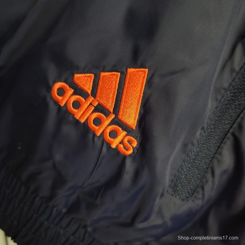 2023 Adidas Navy White Orange Windbreaker