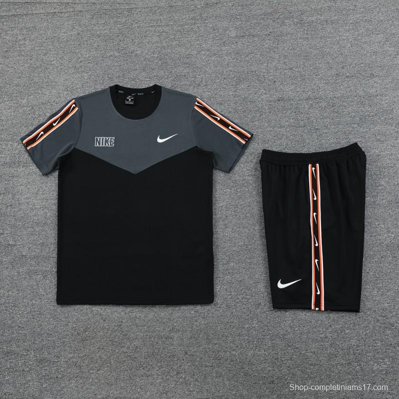 23/24 NIKE Black/Grey Short Sleeve Jersey+Pants