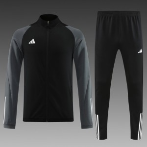 23/24 Adidas Black Grey Full Zipper Jacket+Pants