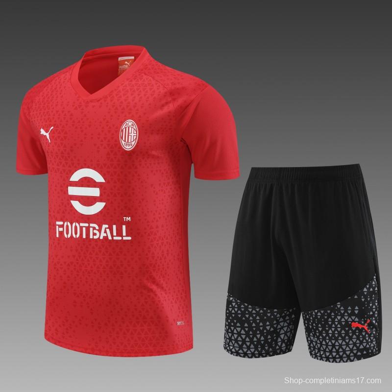 23 24 AC Milan Red Short Sleeve+Shorts