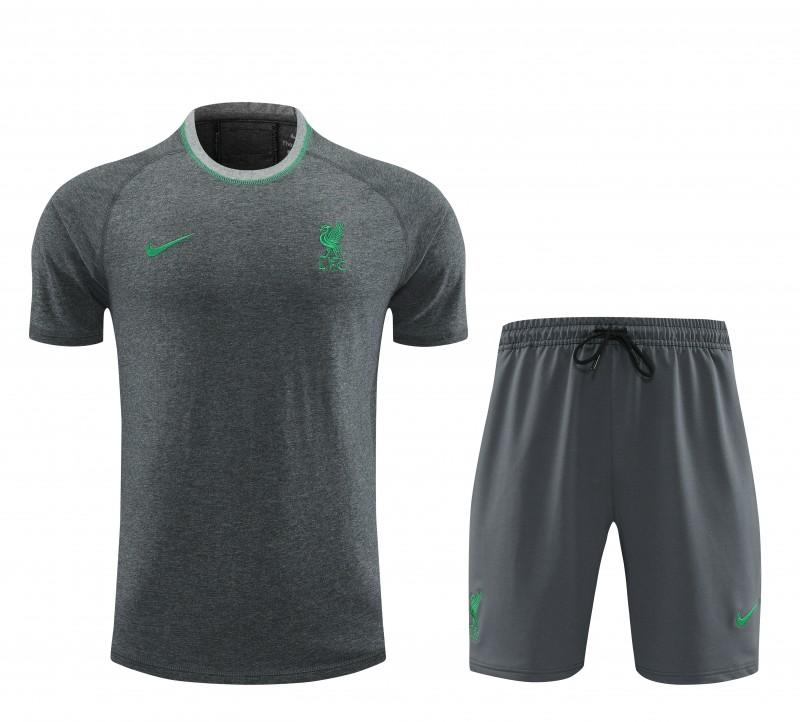 23/24 Liverpool Grey Cotton Short Sleeve Jersey+Shorts