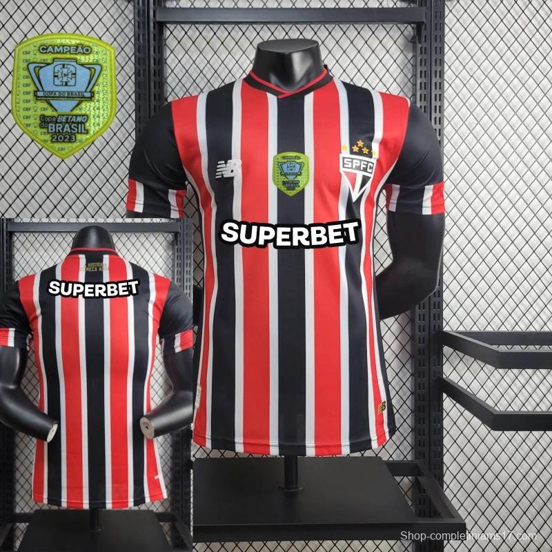 Player Version 2024/25 Sao Paulo Away Jersey  + All Sponsored and Chest Patch