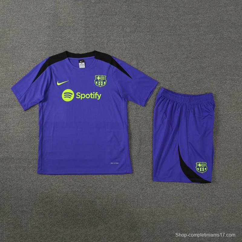 24/25 Barcelona Blue Short Sleeve Jeresy+Shorts