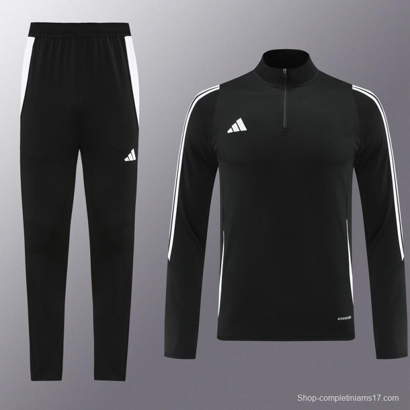 2024 Adidas Black Half Zipper Jacket+Pants