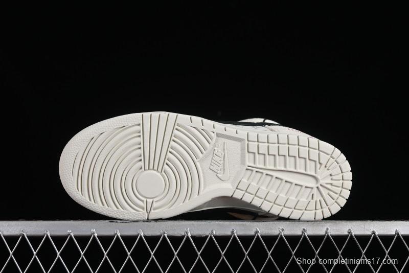 Nike SB Dunk Low LV Collaboration Anniversary Customized Sneakers in Off-White Black Swoosh Triple Floral - SJ2068-235