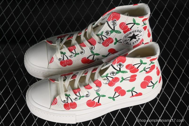 Converse Chuck 1970s Official Cherry Embroidery Platform Vulcanized Canvas Sneakers - A08096C