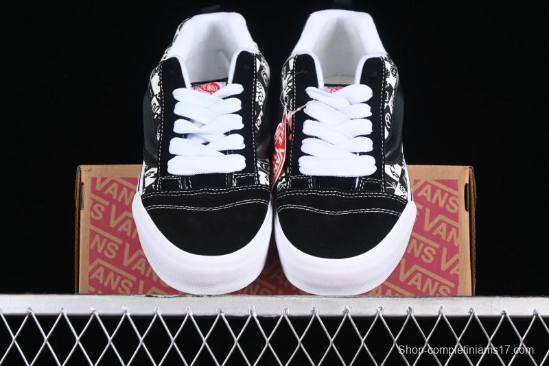 Vans Classics Knu Skool Checkerboard Graffiti Chunky Tongue Skate Shoes - VN0009QC6BT