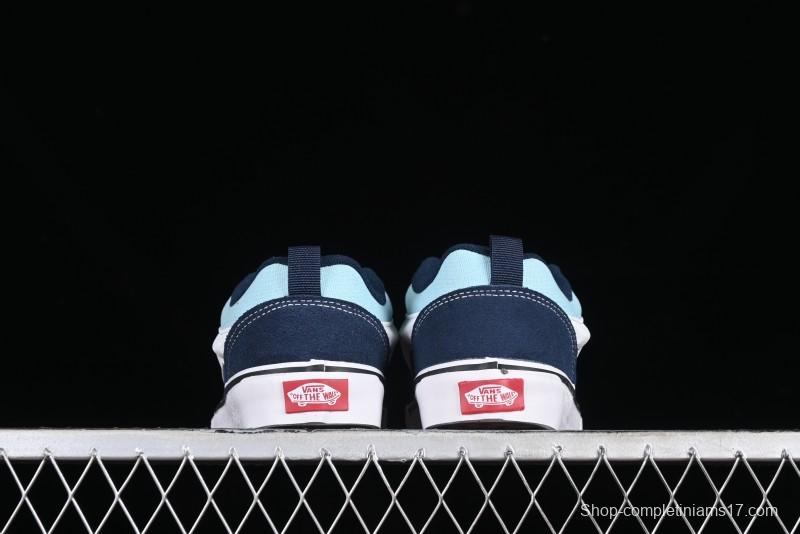 Vans Classics Knu Skool Patchwork Letter Lace-Up Chunky Tongue Platform Sneakers - VN0009QCBLK