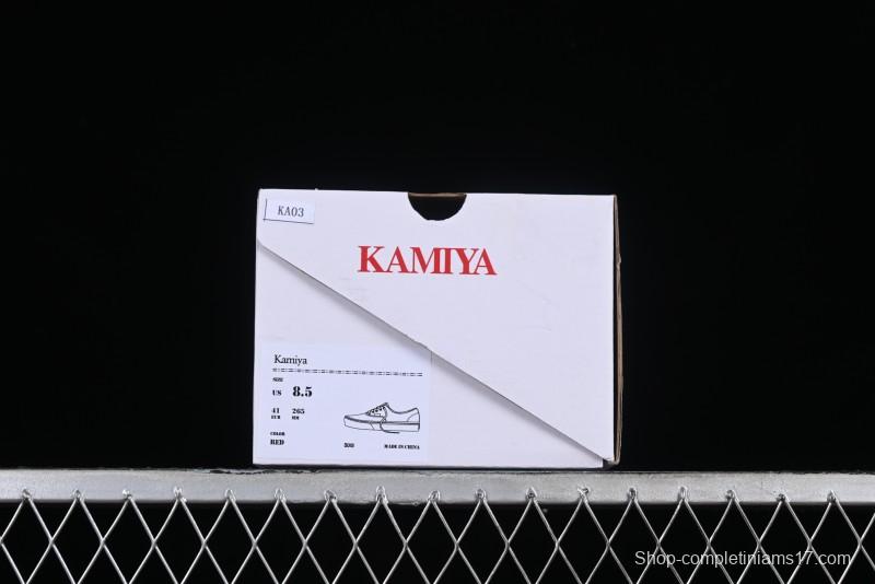 Kamiya x Vulcanize Sneaker 23AW High-End Line Mihara Yasuhiro Dissolution Red Shawn Yue Same Style Painted Letters Low-Top Canvas Shoes