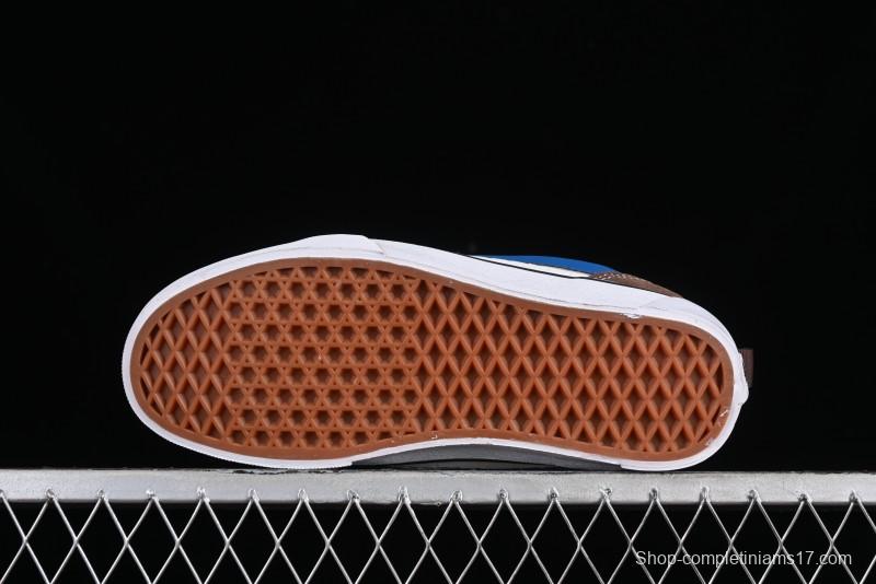 Vans Classics Knu Skool White Blue Brown Colorblock Chunky Tongue Skate Shoes - VN0009QCDMV