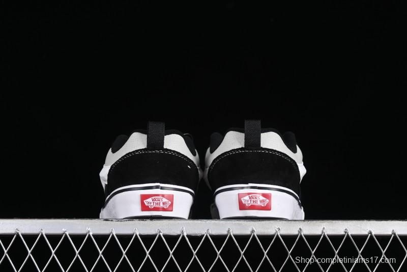 Vans Classics Knu Skool Patchwork Letter Lace-Up Chunky Tongue Platform Sneakers - VN0009QCBLK