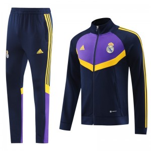 24/25 Real Madrid Black/Purple Full Zipper Jacket +Long Pants