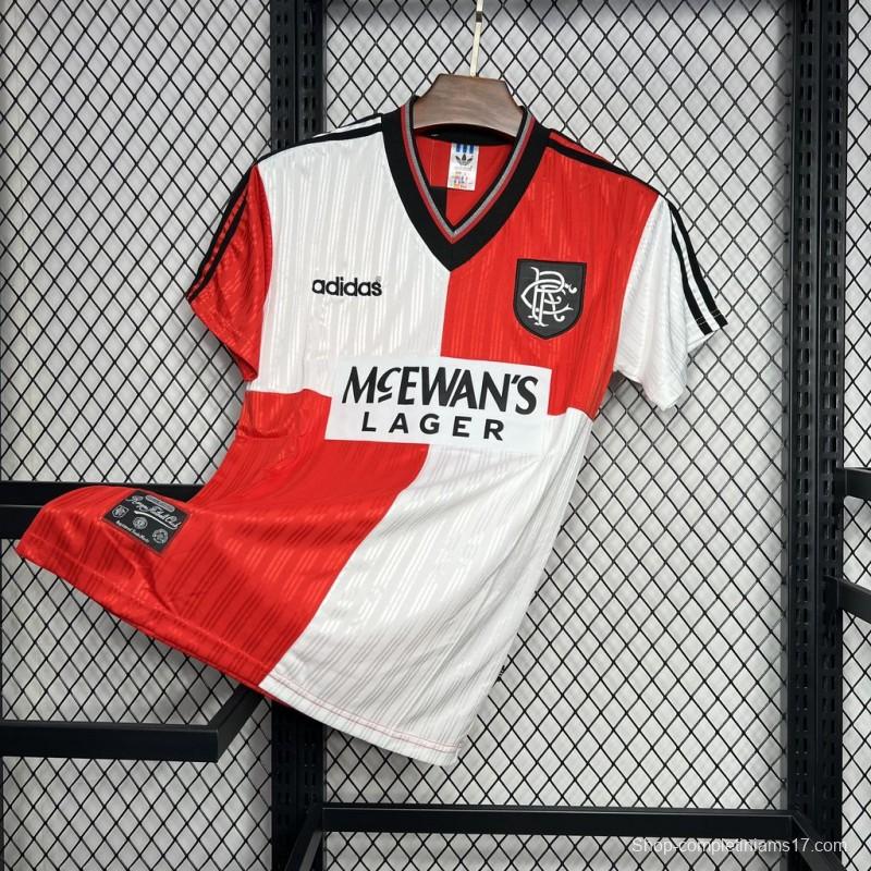 Retro 95/96 Glasgow Rangers Away White/Red Jersey