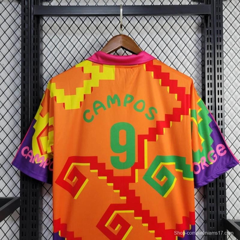 Retro 1995 Mexico CAMPOS 9 Home Orange Jersey