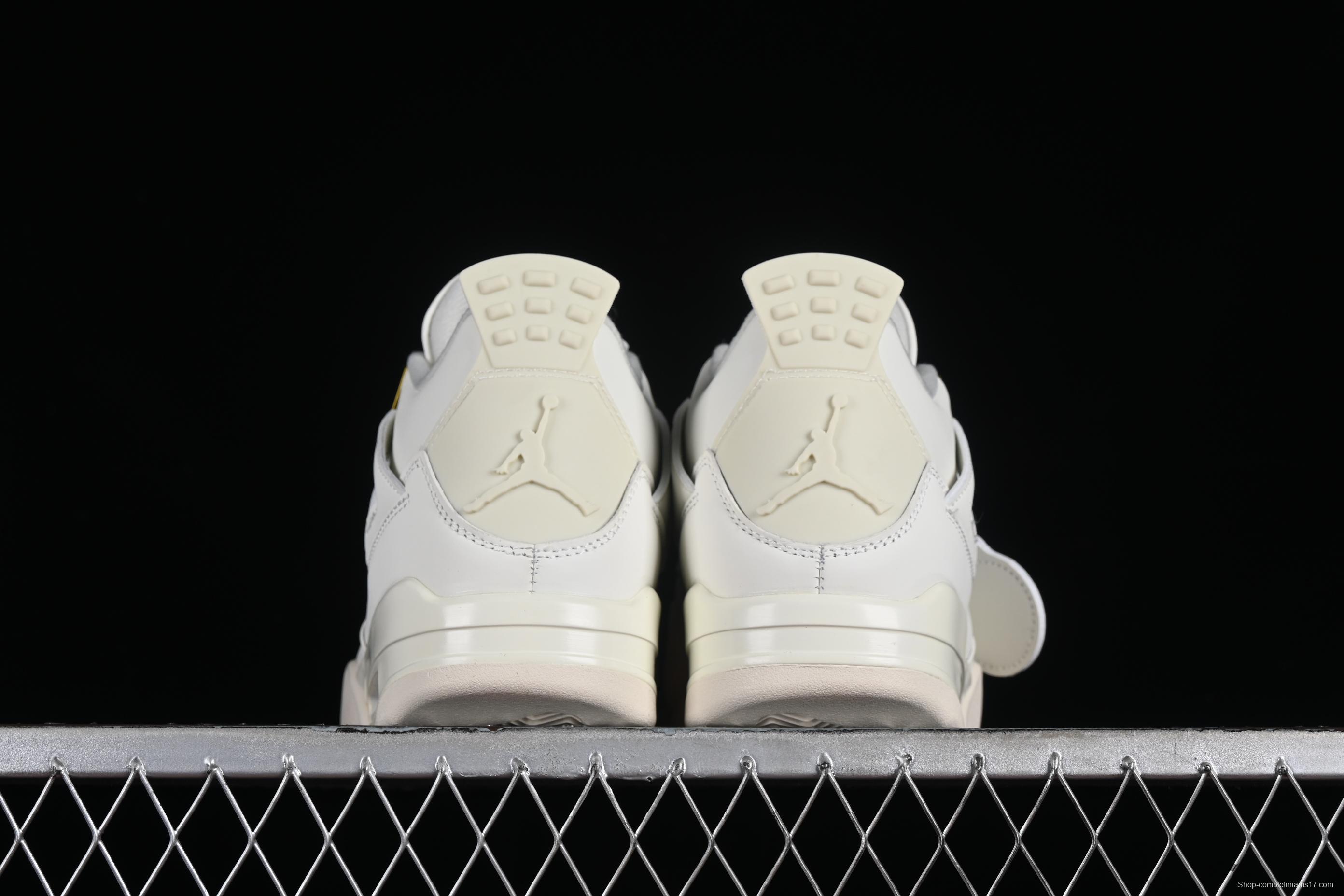 Nike Air Jordan 4 Retro Sneakers with Metallic Gold Accents - AQ9129-170