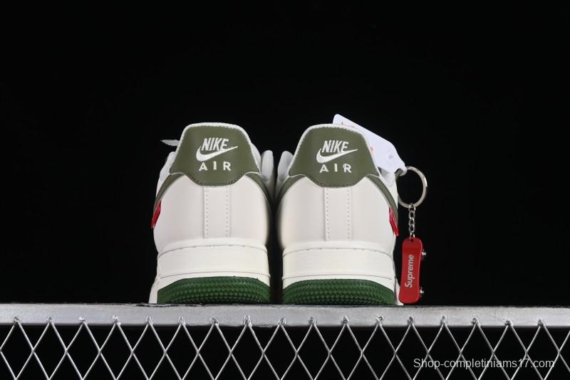 Supreme x Nike Air Force 1'07 Low Beige Green Casual Sneakers with Zoom Air Cushion - HD1968-008