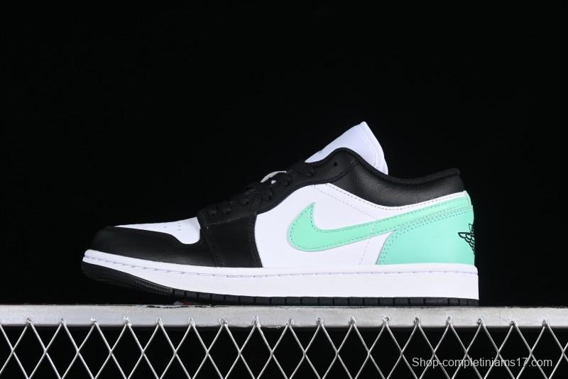 Nike Air Jordan 1 Low Retro Basketball Shoes in Mint Green and Black - 553558-131