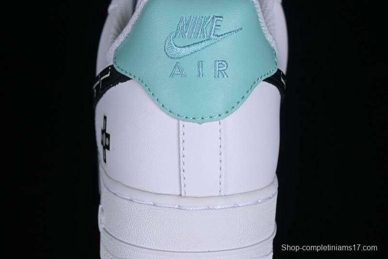 Nike Air Force 1 '07 Low PS5 Gaming Theme Ice Green Casual Sneakers - CW2288-114
