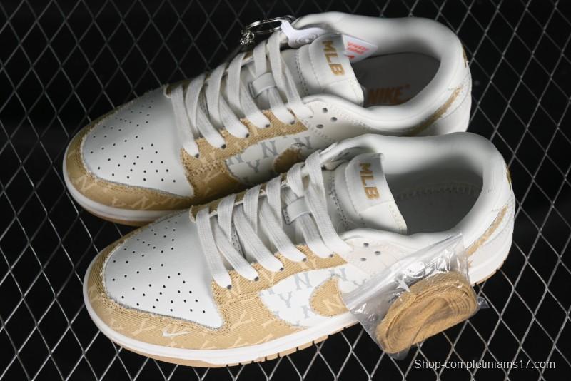 Nike SB Dunk Low MLB Collaboration - Yellow Denim Anniversary Custom Low-Top Casual Skate Shoes - DQ1098-346