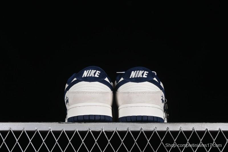 Stussy x Nike SB Dunk Low Collaboration Anniversary Edition Premium Customized Low-Top Casual Skate Shoes - DQ1098-339