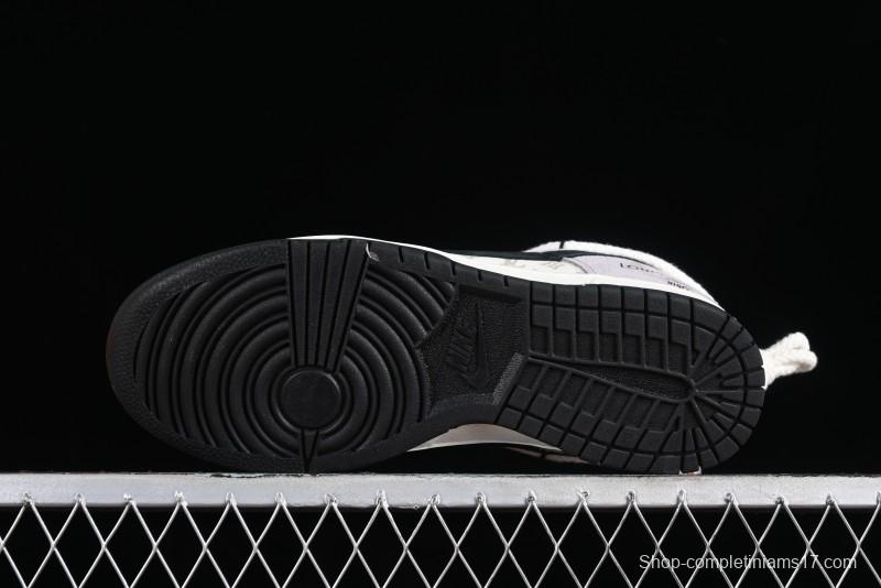 Nike SB Dunk Low LV Collaboration - Grey Pigskin Print Anniversary High-End Custom Low-Top Casual Sneakers - SJ2068-232