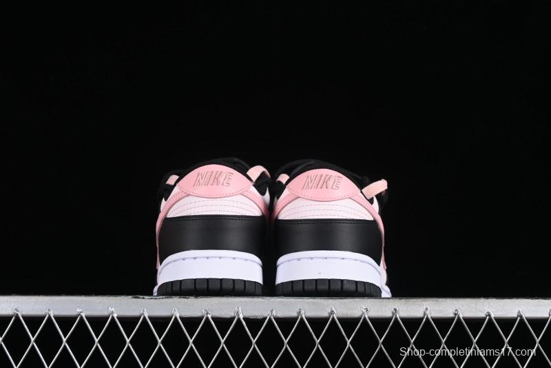 Nike Dunk Low Custom Deconstructed Strap Casual Sneakers in Black Pink - CW1590-100