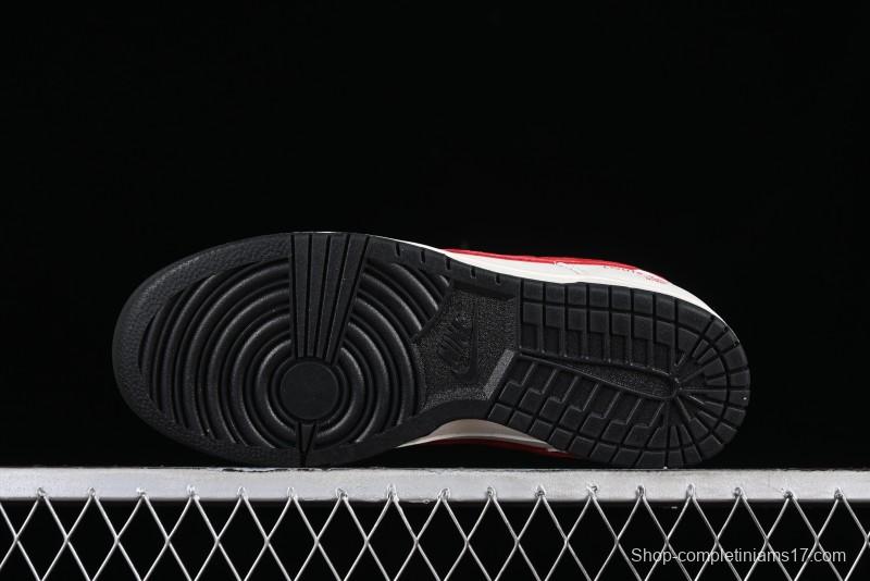 Nike SB Dunk Low LV Collaboration - Beige Black Red Glow in the Dark Anniversary High-End Custom Low-Top Casual Skate Shoes - JH8035-931