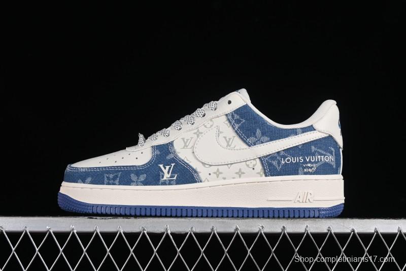Nike Air Force 1 '07 Low LV Collaboration - Fluorescent Tie-Dye Denim Low-Top Casual Sneakers DD8686-400
