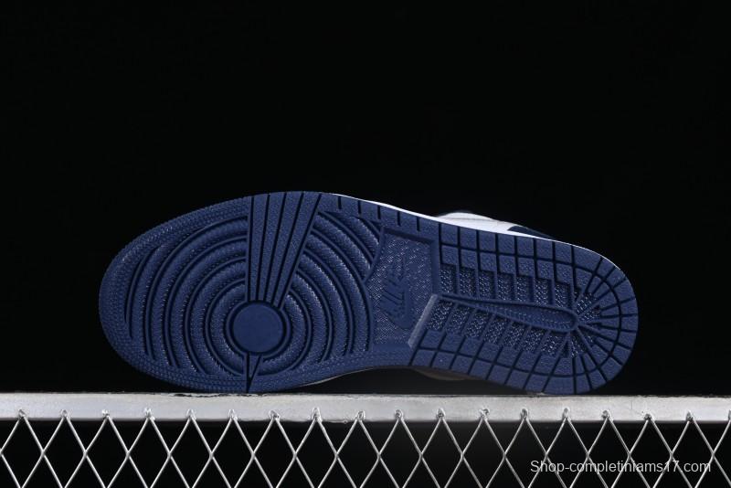 Nike Air Jordan 1 Low AJ1 White Blue Grey Low Top Lifestyle Basketball Shoes - 553558-141